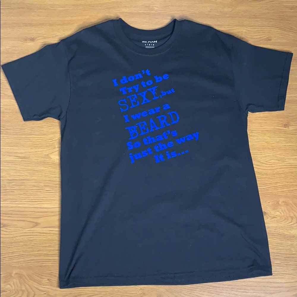 Black and Blue Graphic T Funny saying Brand New L